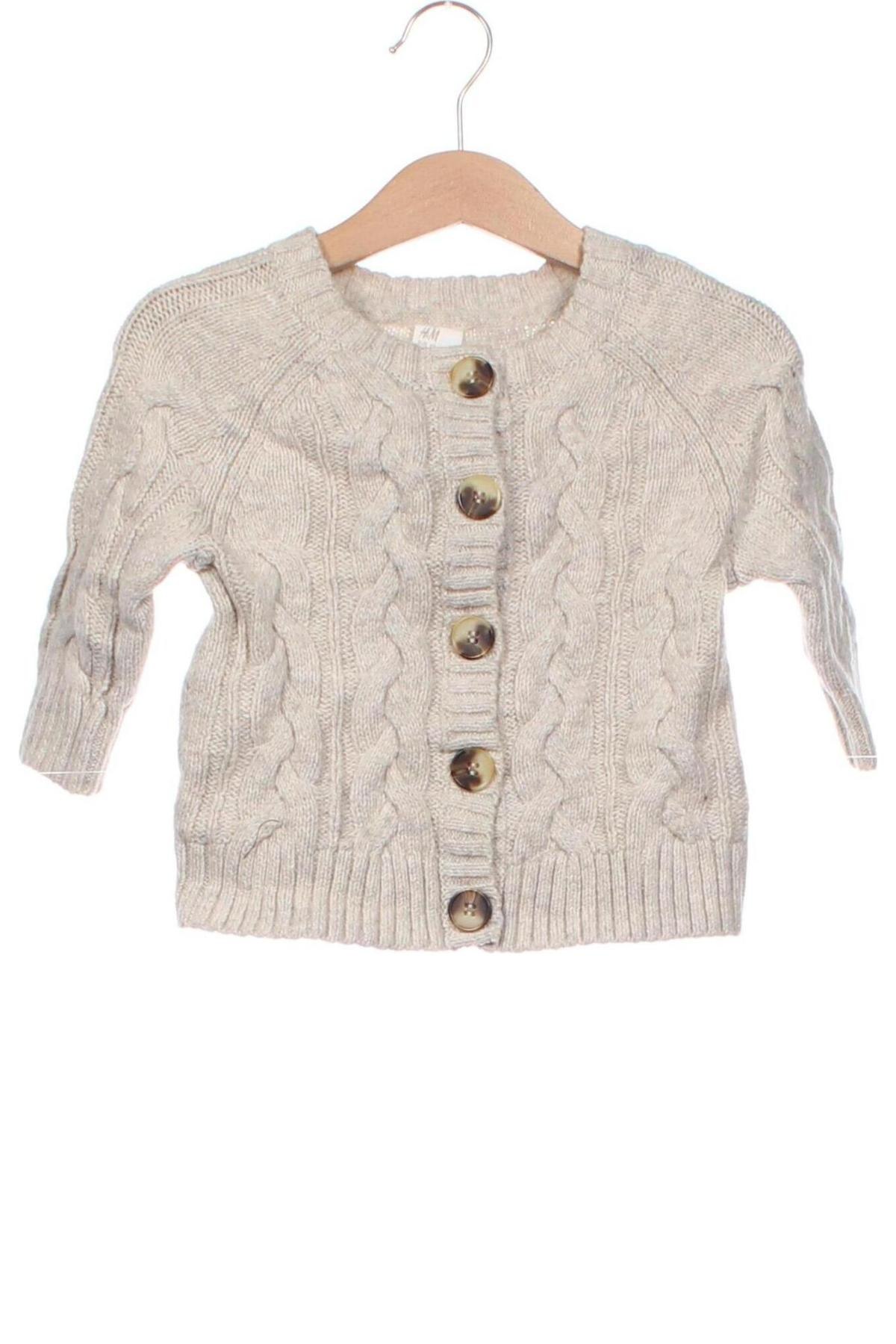 Kinder Strickjacke H&M, Größe 6-9m/ 68-74 cm, Farbe Beige, Preis 11,99 €