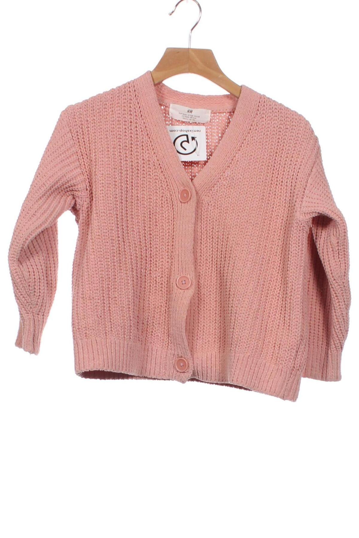 Kinder Strickjacke H&M, Größe 4-5y/ 110-116 cm, Farbe Rosa, Preis 6,49 €