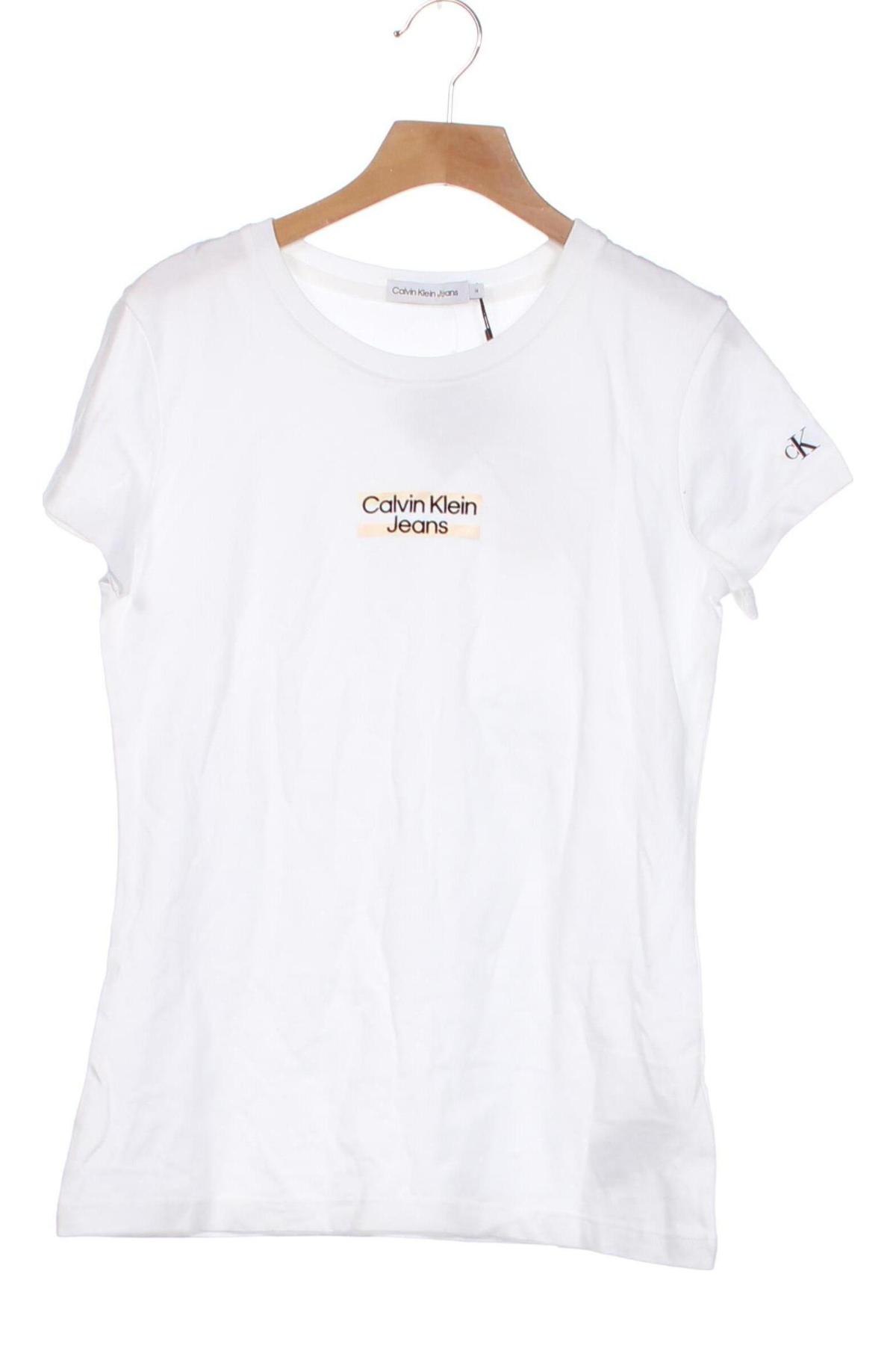 Kinder T-Shirt Calvin Klein Jeans, Größe 13-14y/ 164-168 cm, Farbe Weiß, Preis € 22,99