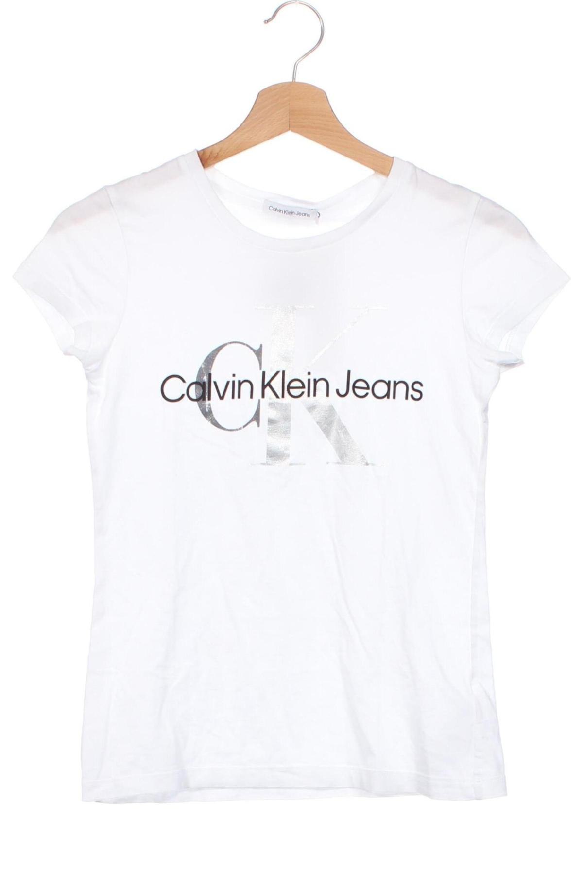 Tricou pentru copii Calvin Klein Jeans, Mărime 13-14y/ 164-168 cm, Culoare Alb, Preț 113,99 Lei