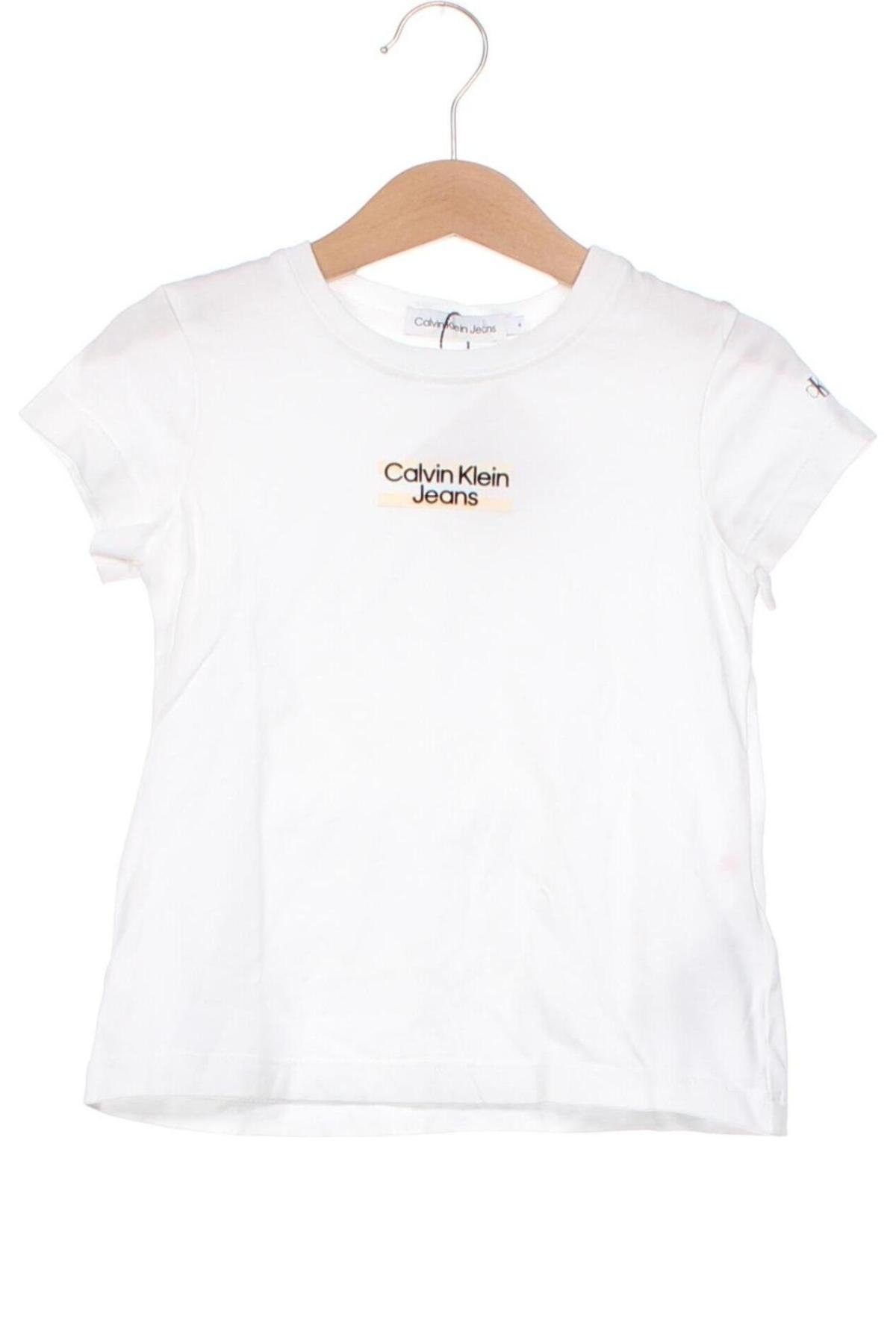 Kinder T-Shirt Calvin Klein Jeans, Größe 3-4y/ 104-110 cm, Farbe Weiß, Preis € 34,49