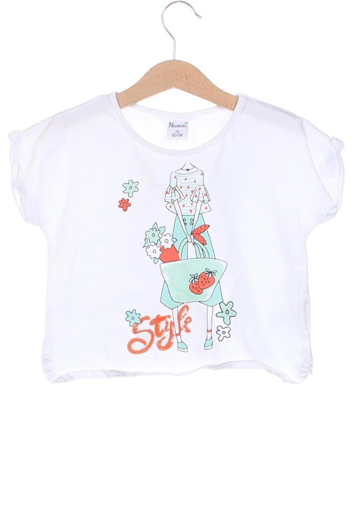 Kinder T-Shirt Newness, Größe 5-6y/ 116-122 cm, Farbe Weiß, Preis € 3,99