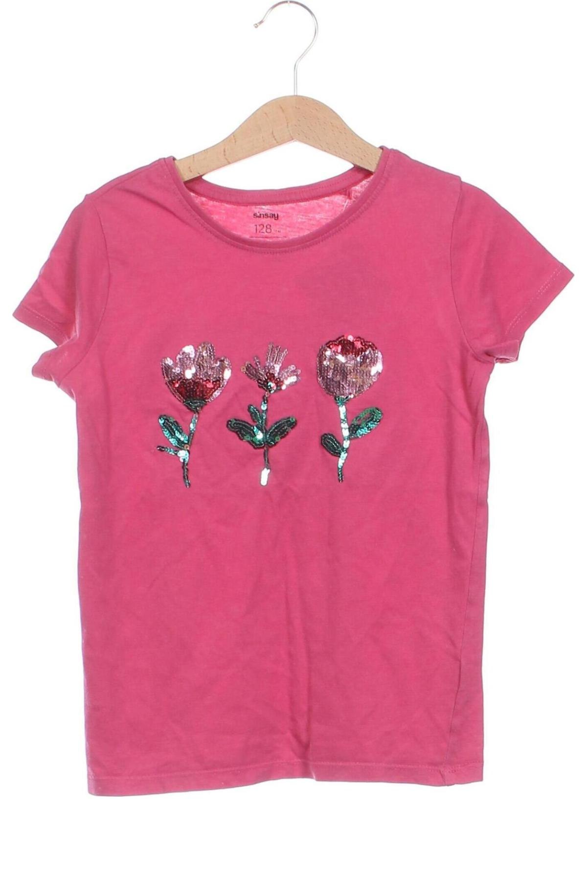 Kinder T-Shirt Sinsay, Größe 7-8y/ 128-134 cm, Farbe Rosa, Preis 3,99 €