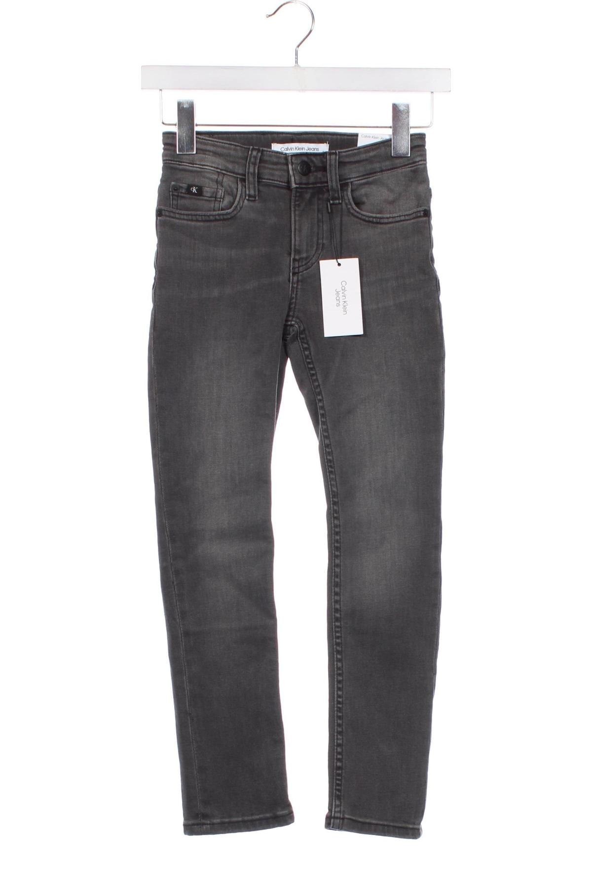 Blugi pentru copii Calvin Klein Jeans, Mărime 7-8y/ 128-134 cm, Culoare Gri, Preț 378,99 Lei