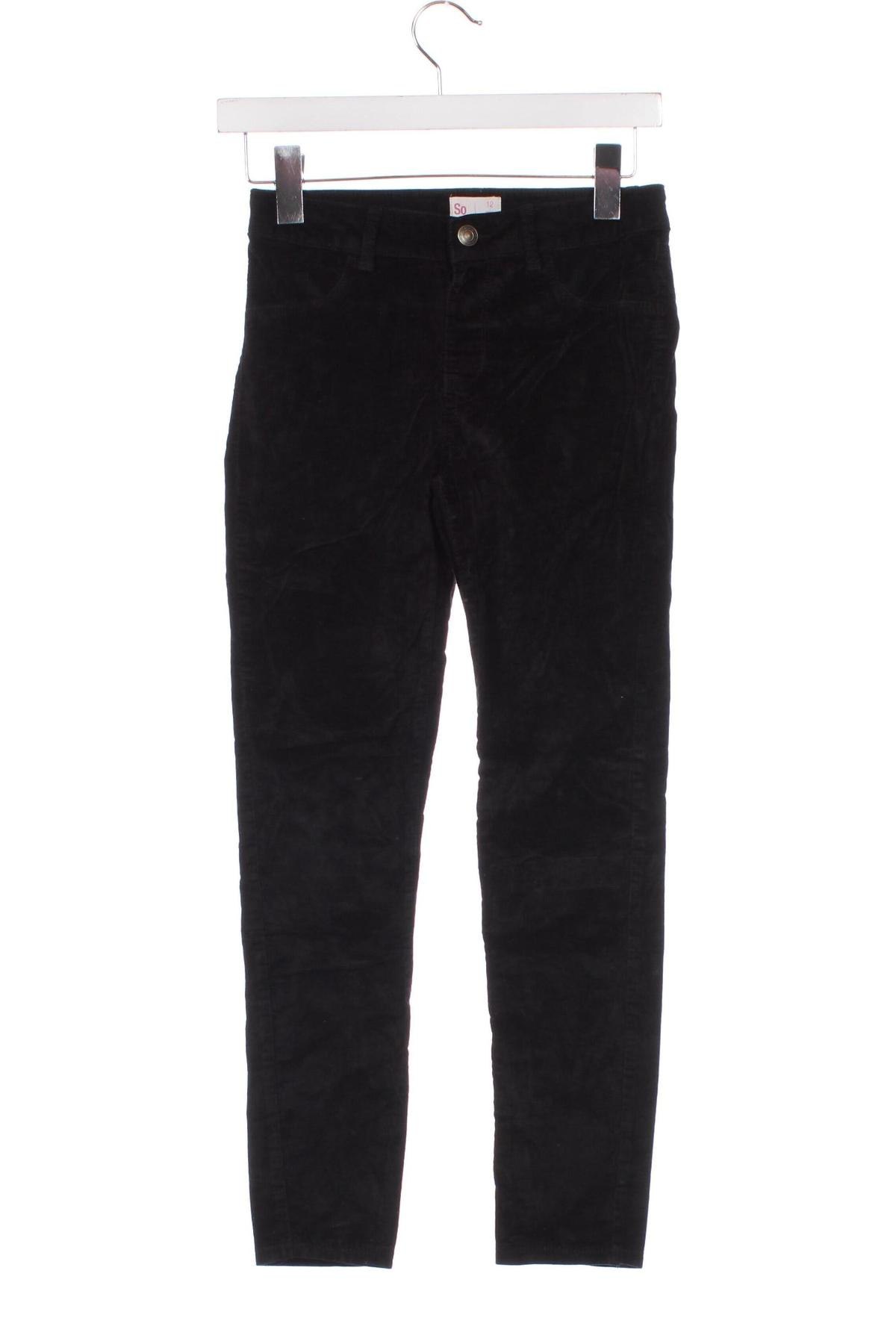 Pantaloni de catifea reiată, pentru copii So, Mărime 12-13y/ 158-164 cm, Culoare Negru, Preț 28,99 Lei