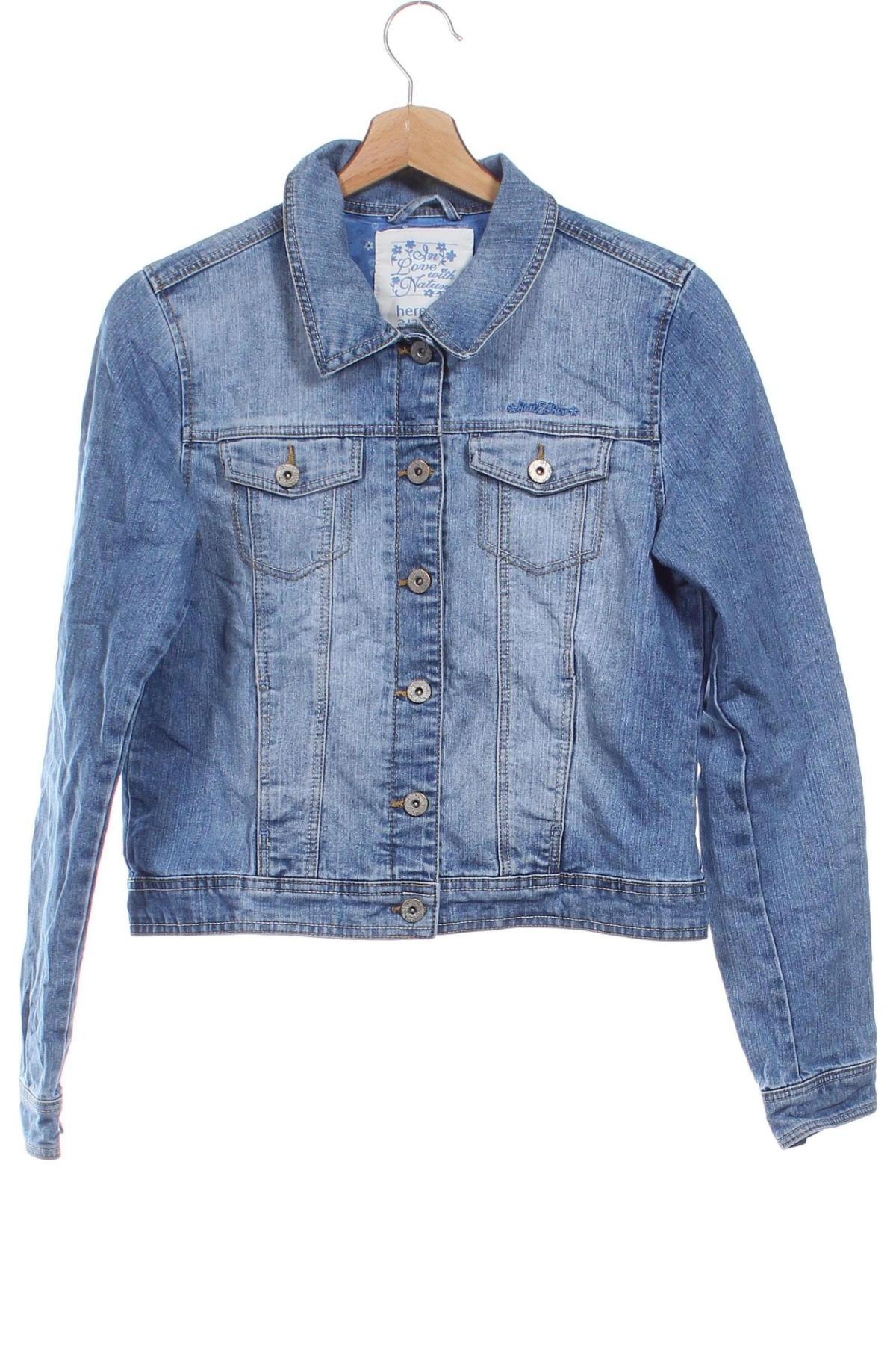 Kinder Jeansjacke Here+There, Größe 14-15y/ 168-170 cm, Farbe Blau, Preis 7,99 €