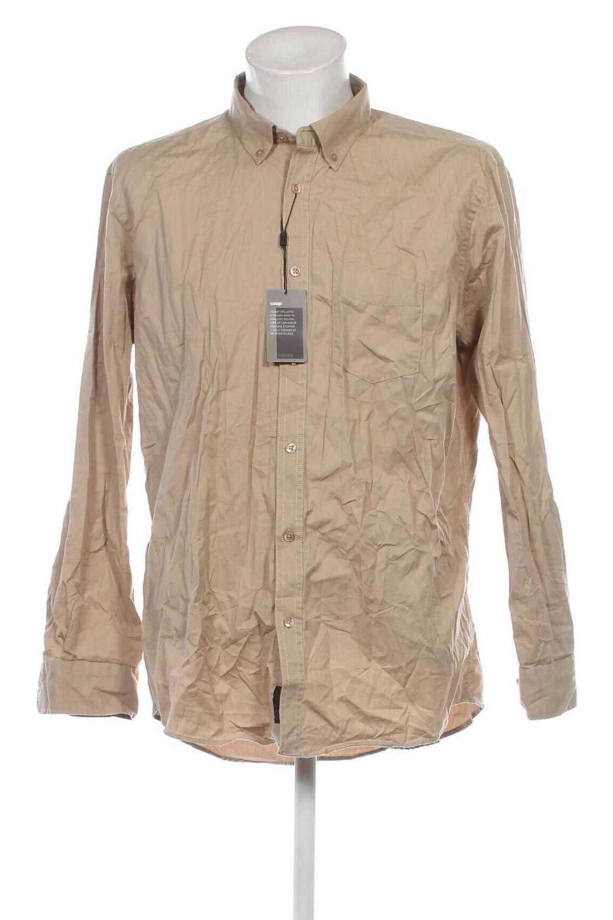 Herrenhemd Coop, Größe XXL, Farbe Beige, Preis € 11,99