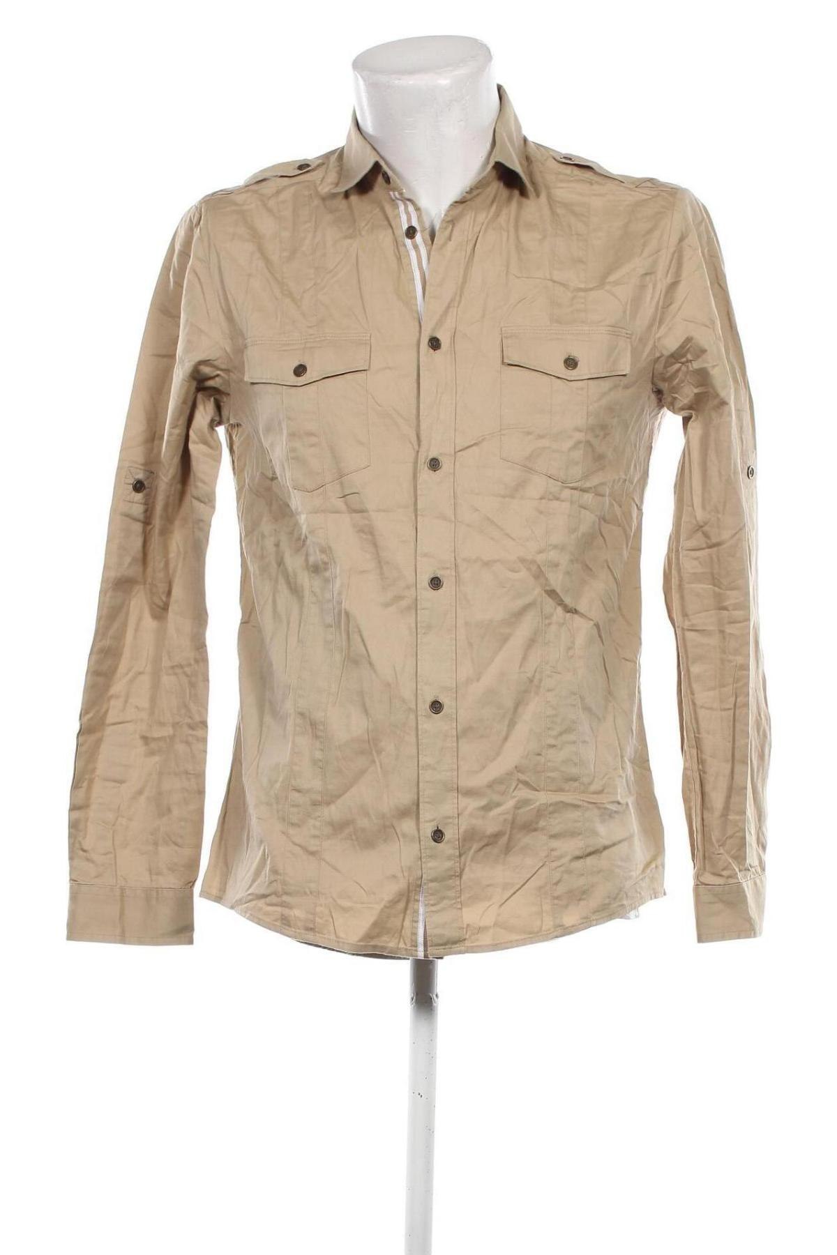 Herrenhemd H&M, Größe M, Farbe Beige, Preis 10,49 €