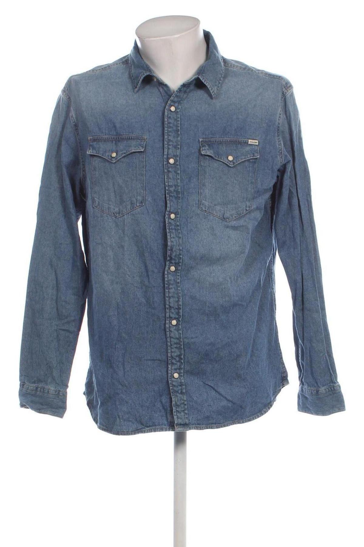 Herrenhemd Jack & Jones, Größe XL, Farbe Blau, Preis € 12,49