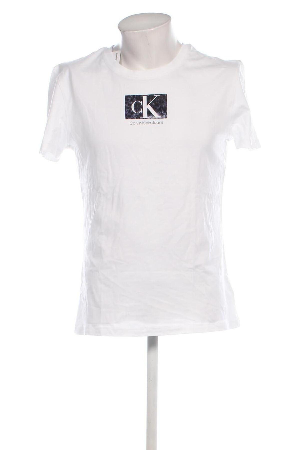 Herren T-Shirt Calvin Klein Jeans, Größe XXL, Farbe Weiß, Preis 57,49 €