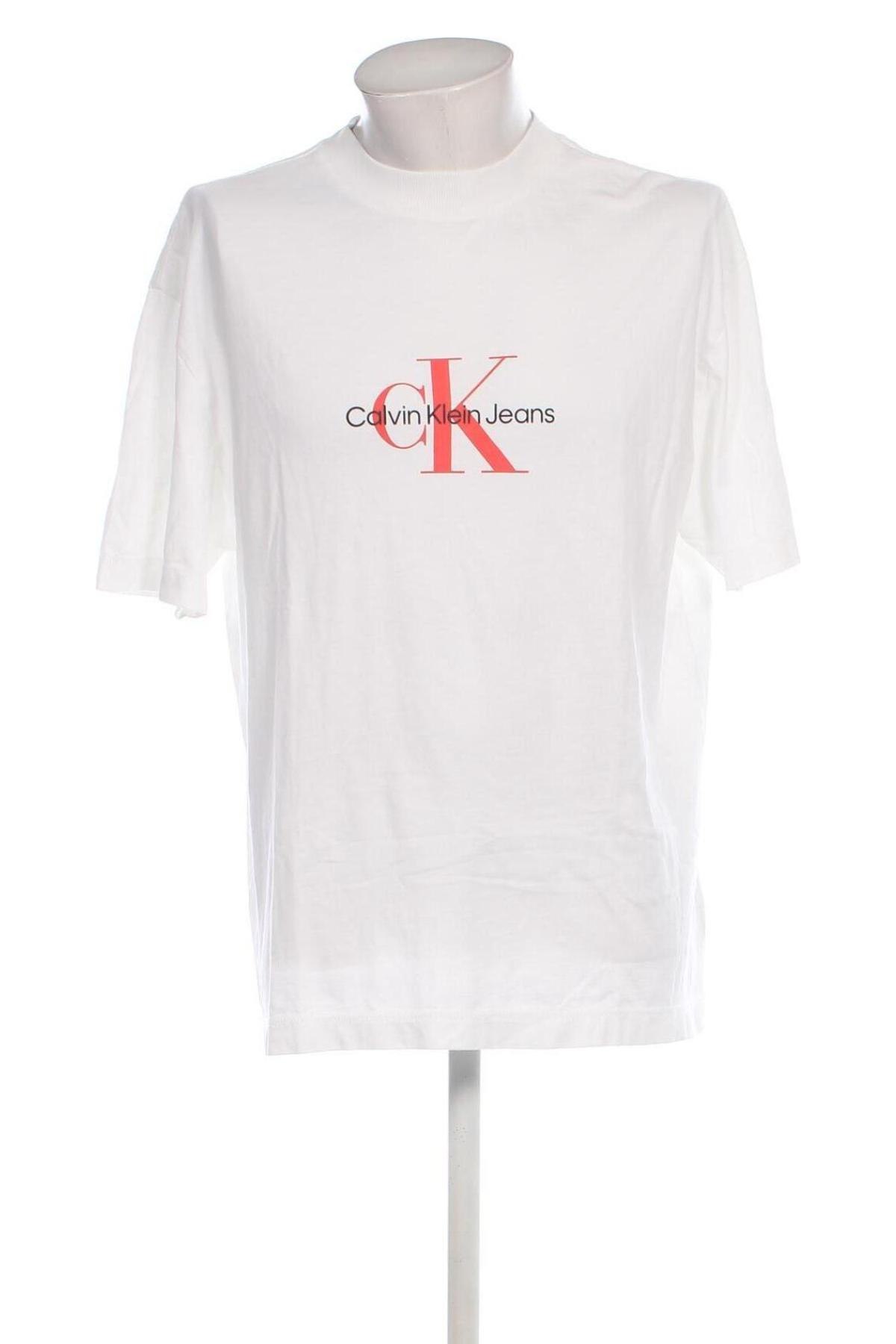 Herren T-Shirt Calvin Klein Jeans, Größe XL, Farbe Weiß, Preis € 53,99