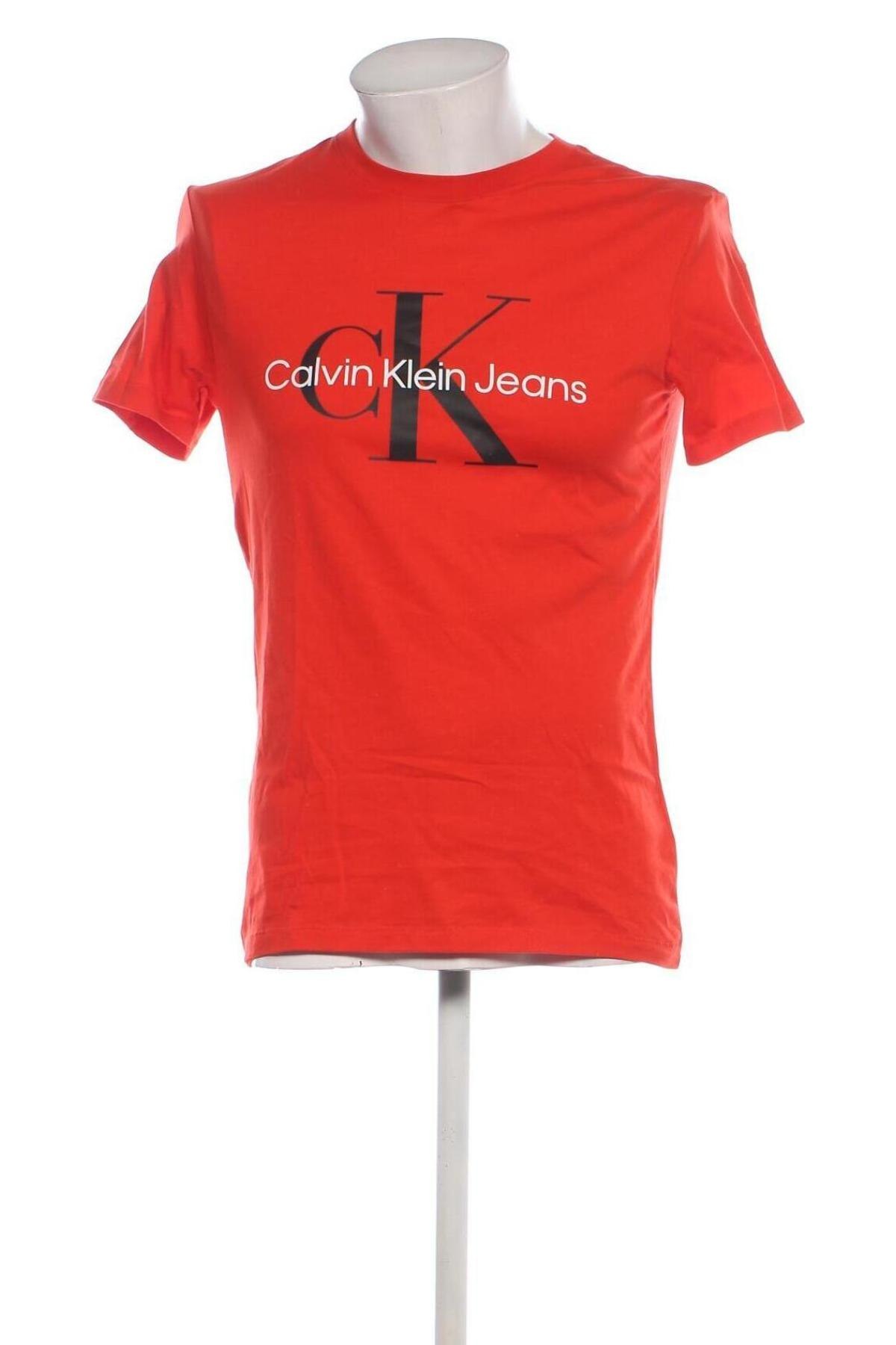 Herren T-Shirt Calvin Klein Jeans, Größe M, Farbe Rot, Preis 57,49 €