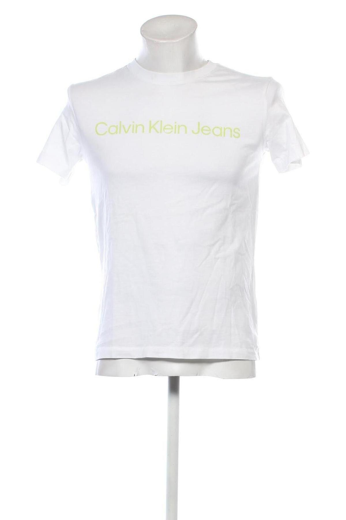 Herren T-Shirt Calvin Klein Jeans, Größe M, Farbe Weiß, Preis 53,99 €