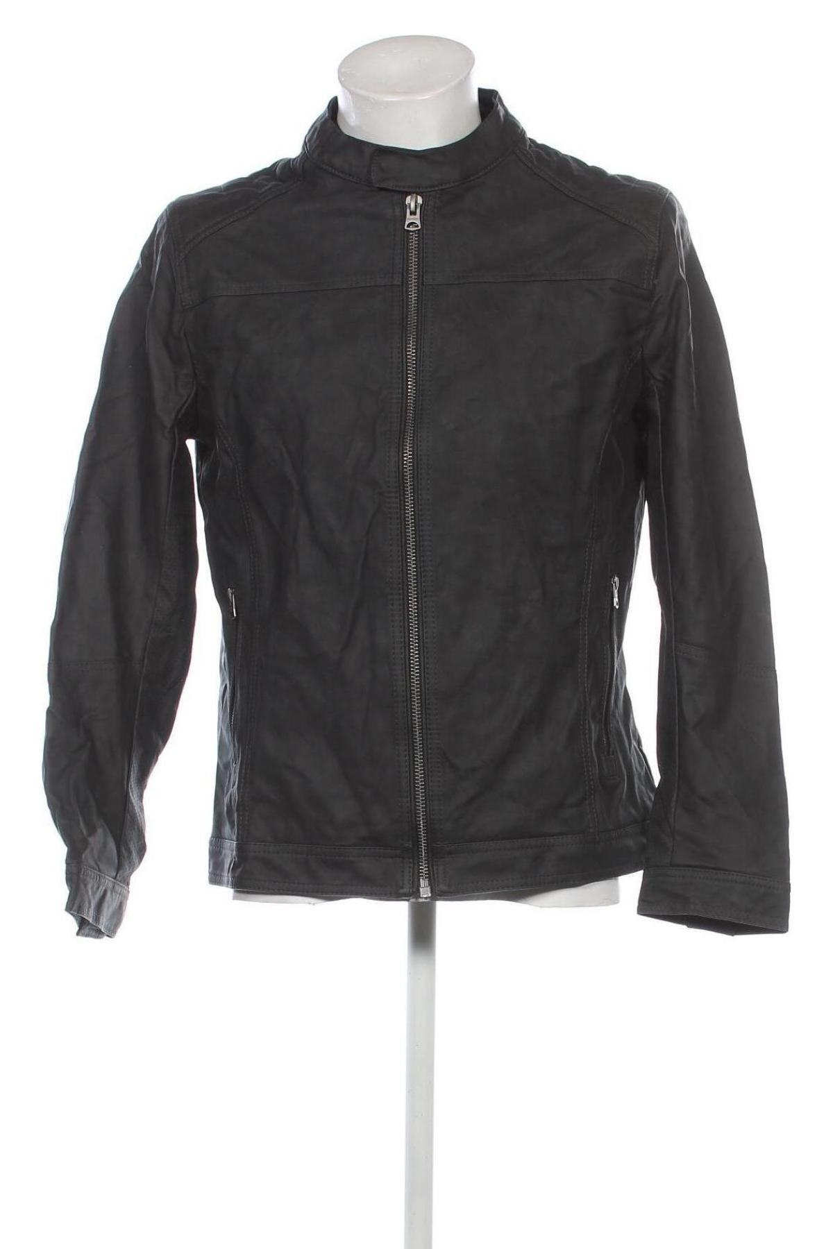 Herren Lederjacke Springfield, Größe L, Farbe Grau, Preis € 16,49