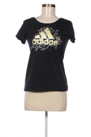 Γυναικείο t-shirt Adidas, Μέγεθος S, Χρώμα Μαύρο, Τιμή 17,99 €