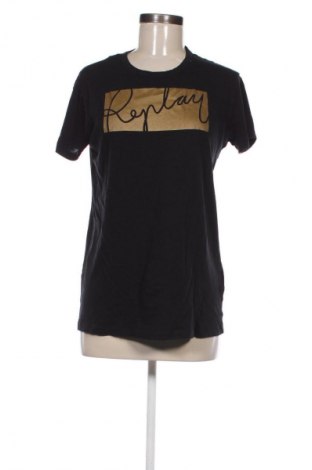 Γυναικείο t-shirt Replay, Μέγεθος M, Χρώμα Μαύρο, Τιμή 17,38 €