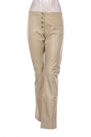 Дамски кожен панталон Cacharel, Размер L, Цвят Бежов, Цена 169,99 лв.