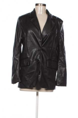 Дамско кожено яке Bershka, Размер XS, Цвят Черен, Цена 42,99 лв.