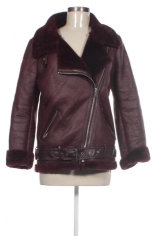 Дамско кожено яке Zara, Размер S, Цвят Червен, Цена 48,99 лв.