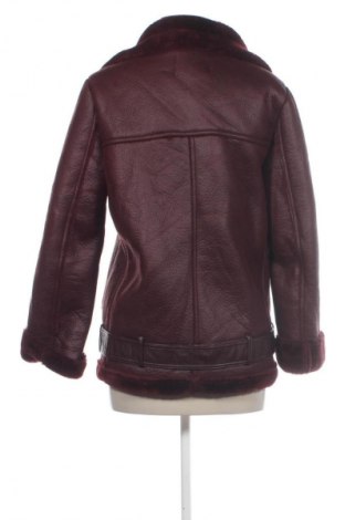 Дамско кожено яке Zara, Размер S, Цвят Червен, Цена 48,99 лв.