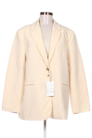 Дамско сако Zara, Размер XL, Цвят Бежов, Цена 107,92 лв.