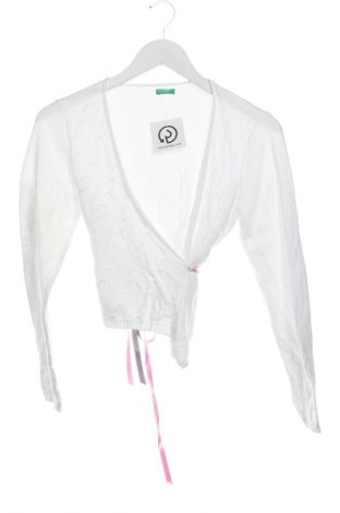 Kinder Strickjacke United Colors Of Benetton, Größe 11-12y/ 152-158 cm, Farbe Weiß, Preis € 8,99