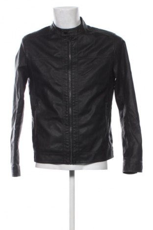 Мъжко кожено яке Jack & Jones, Размер L, Цвят Черен, Цена 124,99 лв.