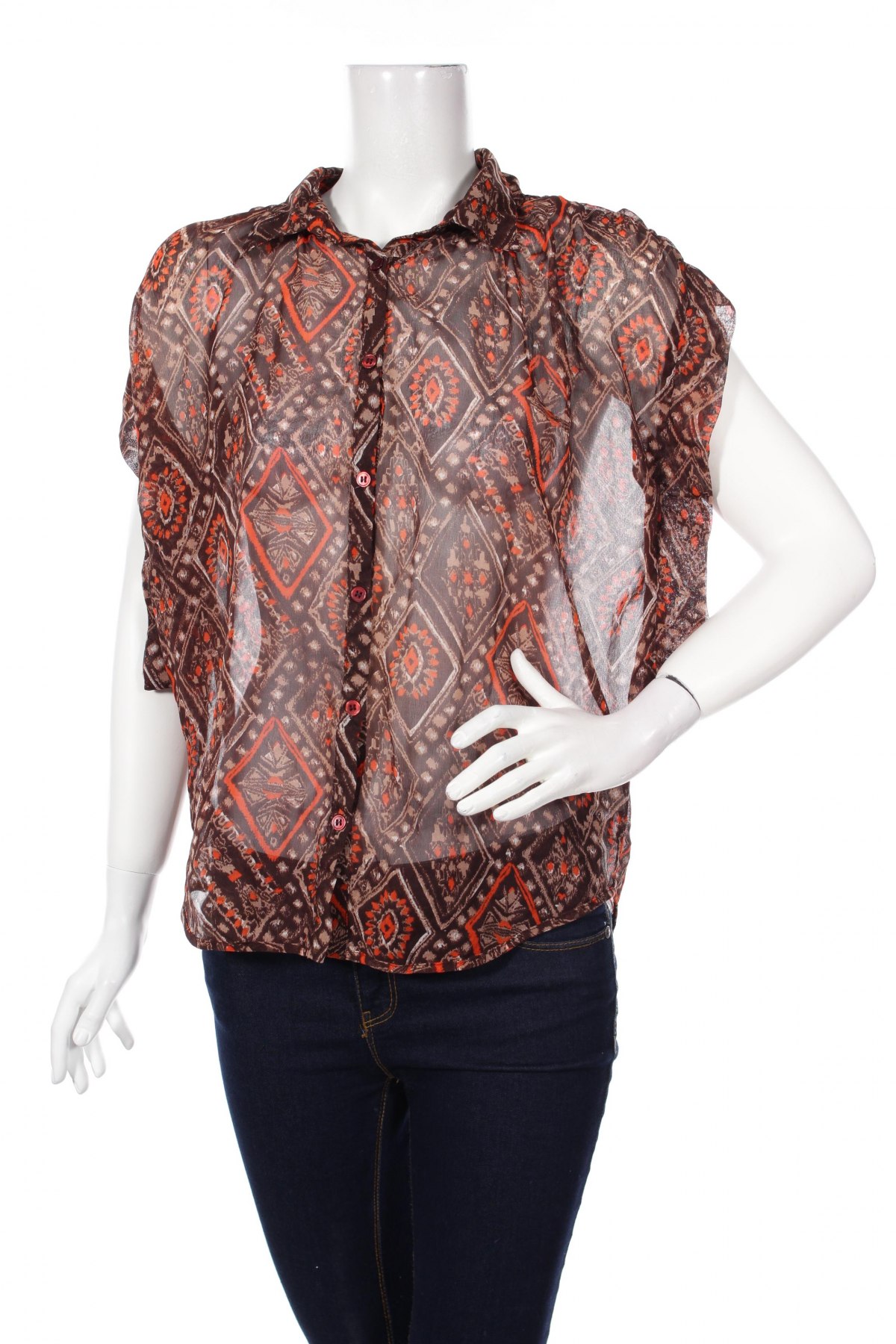 Γυναικείο πουκάμισο Love Fire, Μέγεθος M, Χρώμα Πολύχρωμο, Τιμή 9,28 €