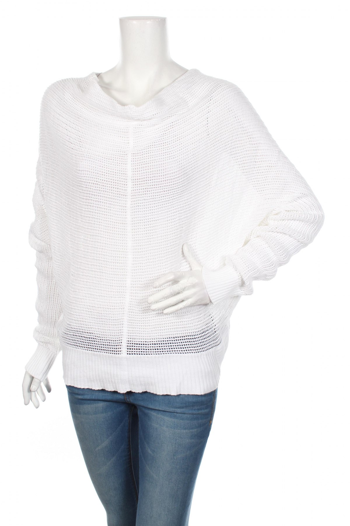 Дамски пуловер Anna, Размер L, Цвят Бял, Цена 7,25 лв.