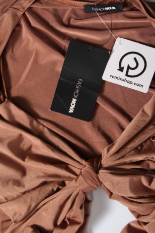Γυναικεία μπλούζα Fashion nova, Μέγεθος XL, Χρώμα Καφέ, Τιμή 27,28 €