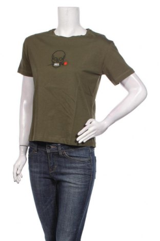 Γυναικείο t-shirt Trendyol, Μέγεθος XS, Χρώμα Πράσινο, Βαμβάκι, Τιμή 6,60 €