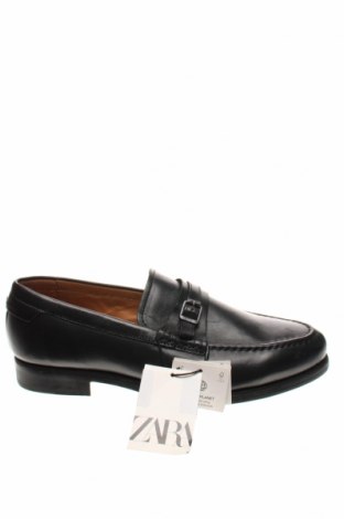 Ανδρικά παπούτσια Zara, Μέγεθος 40, Χρώμα Μαύρο, Γνήσιο δέρμα, Τιμή 17,91 €