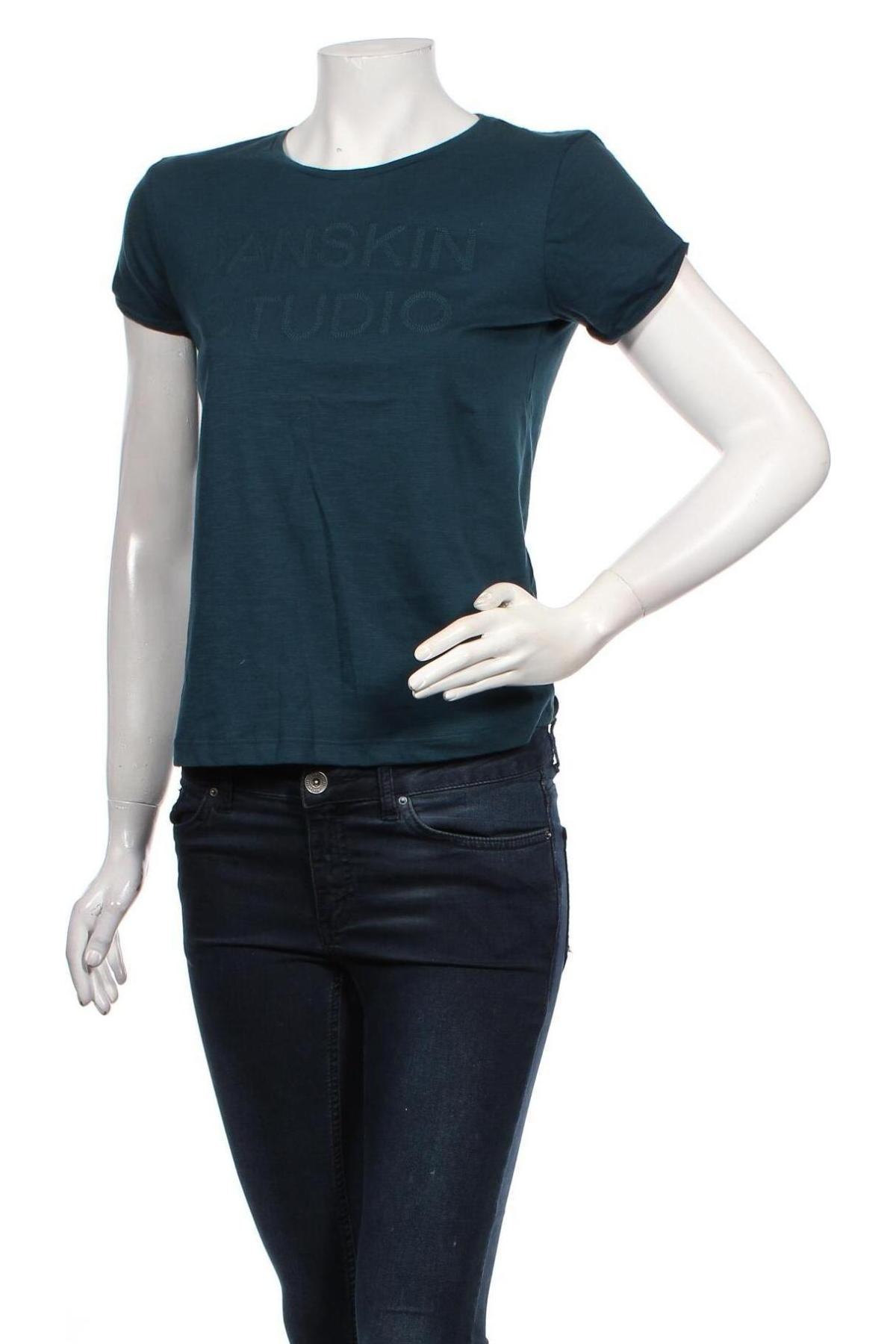Γυναικείο t-shirt Danskin, Μέγεθος XS, Χρώμα Μπλέ, 62% βαμβάκι, 38% πολυεστέρας, Τιμή 20,10 €