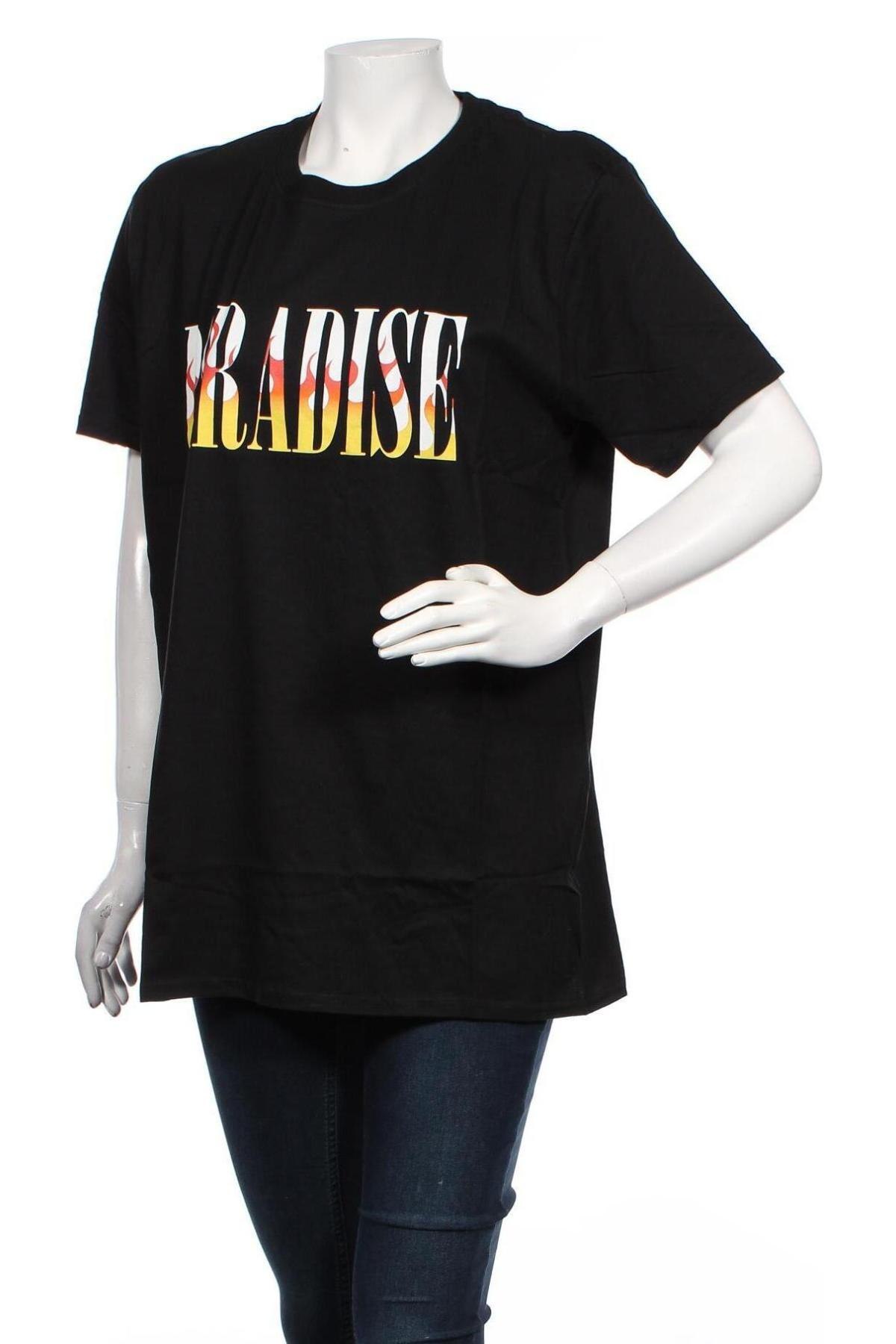 Γυναικείο t-shirt Missguided, Μέγεθος L, Χρώμα Μαύρο, Βαμβάκι, Τιμή 10,05 €