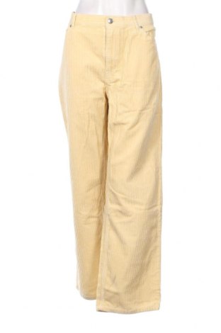 Γυναικείο κοτλέ παντελόνι Monki, Μέγεθος XL, Χρώμα Κίτρινο, Τιμή 25,26 €
