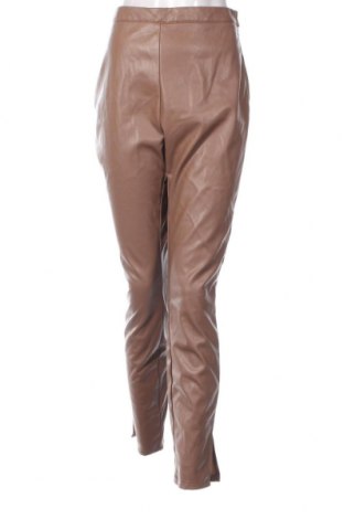 Damskie skórzane spodnie Nly Trend, Rozmiar XL, Kolor Brązowy, Cena 85,34 zł