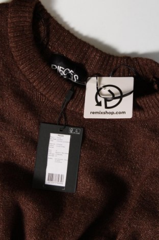 Дамски пуловер Pieces, Размер M, Цвят Кафяв, Цена 22,68 лв.