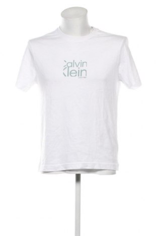 Herren T-Shirt Calvin Klein, Größe M, Farbe Weiß, Preis 32,47 €
