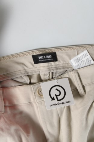 Pantaloni de bărbați Only & Sons, Mărime M, Culoare Bej, Preț 39,34 Lei