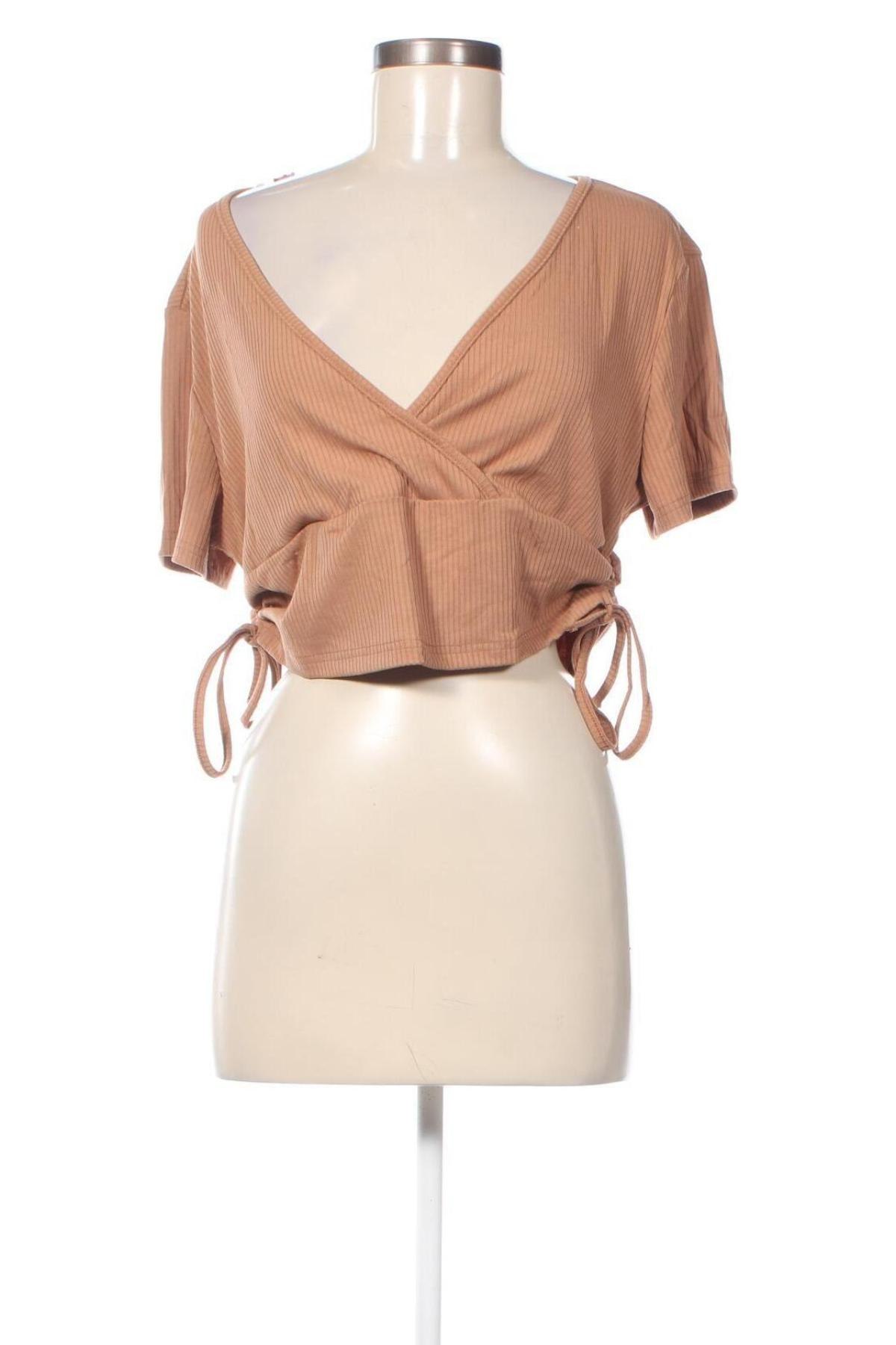 Дамска блуза SHEIN, Размер XL, Цвят Кафяв, Цена 31,00 лв.