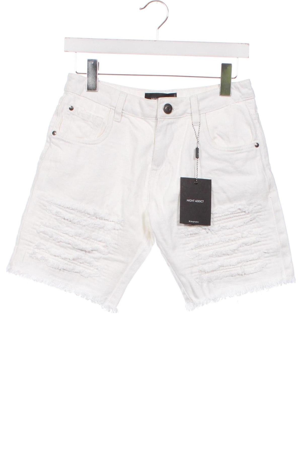 Дамски къс панталон NIGHT ADDICT, Размер XS, Цвят Бял, Цена 11,52 лв.