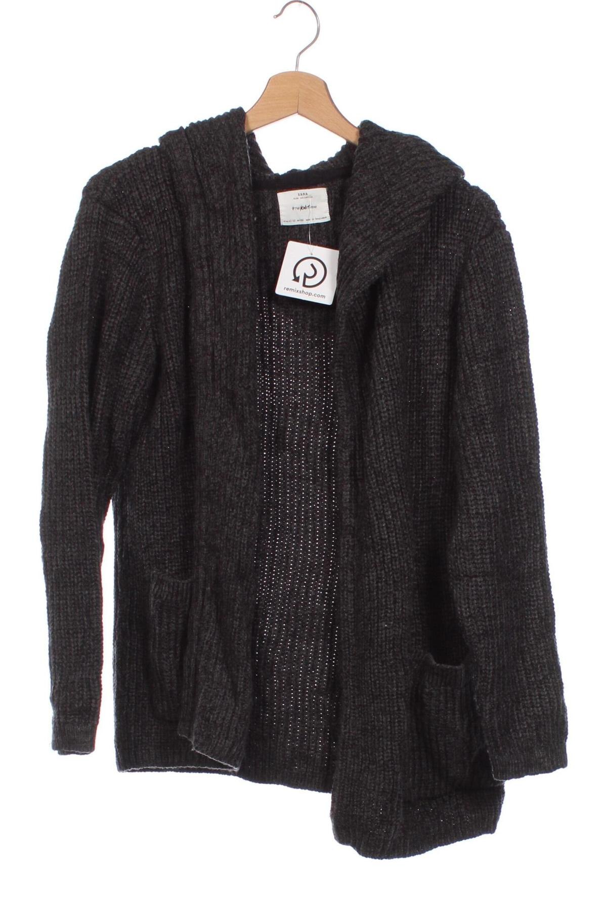 Kinder Strickjacke Zara Knitwear, Größe 11-12y/ 152-158 cm, Farbe Grau, Preis 2,90 €