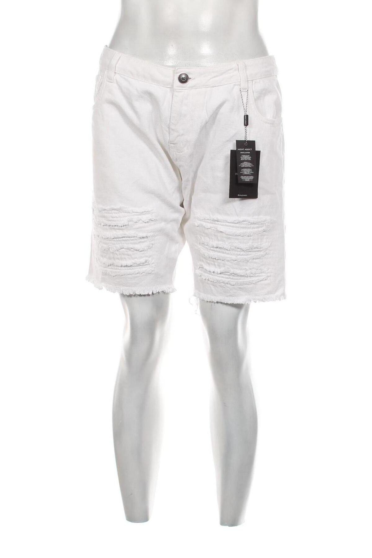 Мъжки къс панталон NIGHT ADDICT, Размер XXL, Цвят Бял, Цена 58,00 лв.