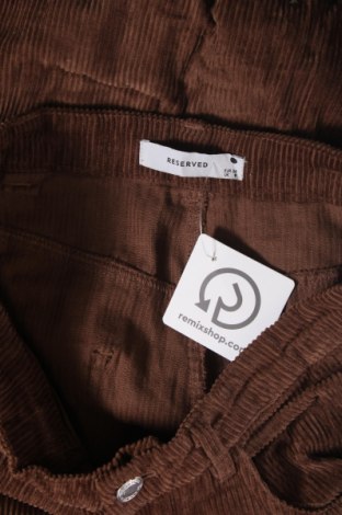 Pantaloni de velvet de femei Reserved, Mărime S, Culoare Maro, Preț 95,99 Lei