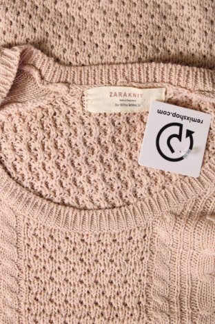 Дамски пуловер Zara Knitwear, Размер M, Цвят Бежов, Цена 6,99 лв.