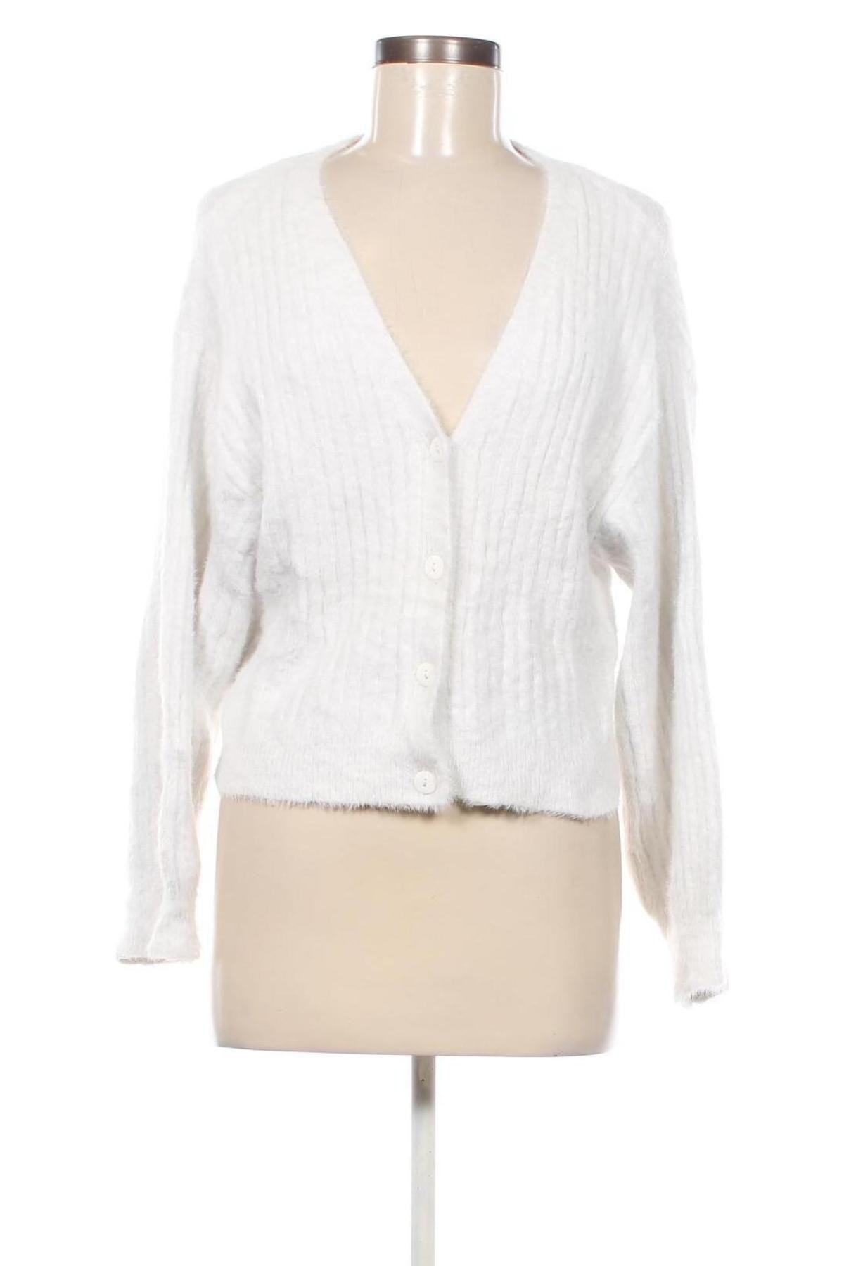 Cardigan de damă Bershka, Mărime M, Culoare Alb, Preț 48,99 Lei