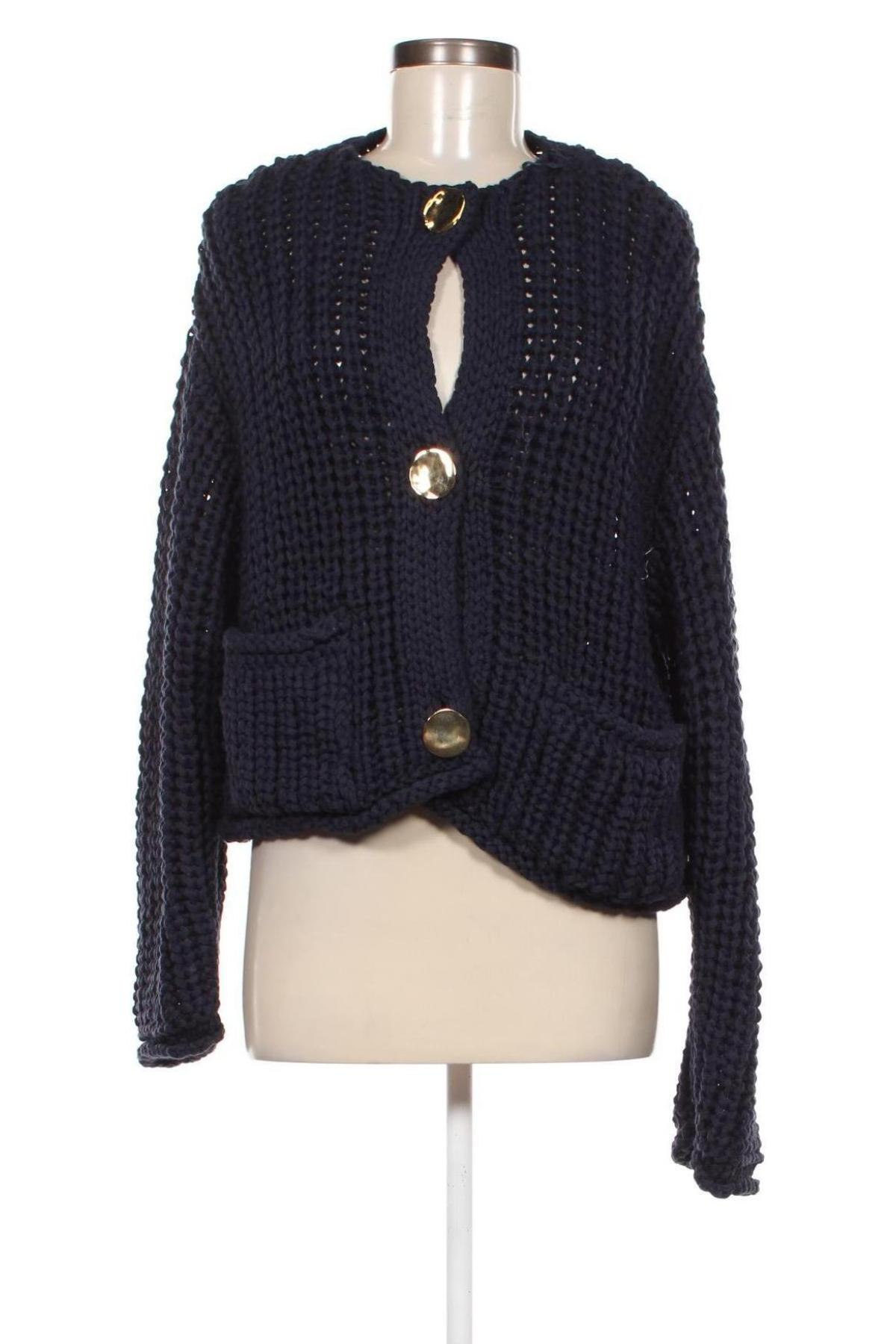 Cardigan de damă Zara, Mărime L, Culoare Albastru, Preț 44,99 Lei