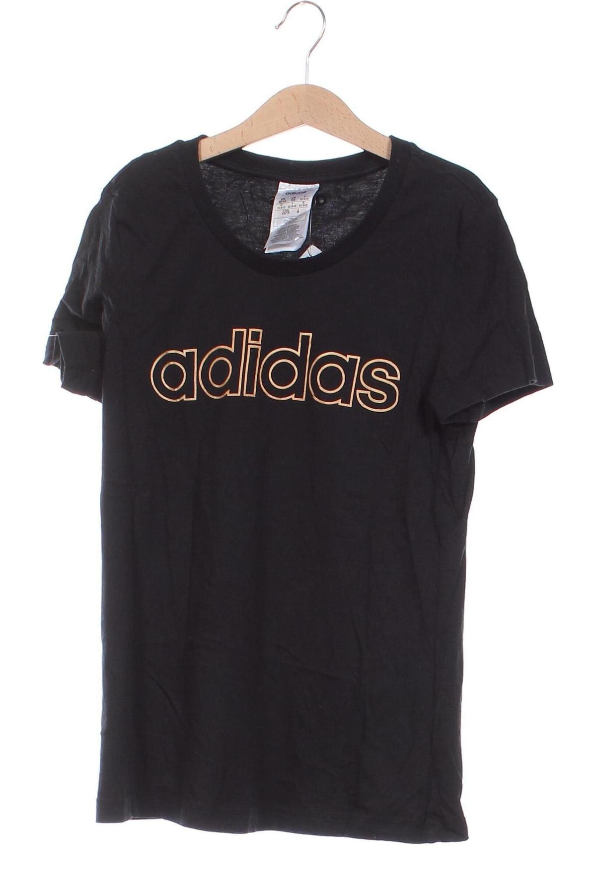 Damen T-Shirt Adidas, Größe XS, Farbe Schwarz, Preis 8,49 €