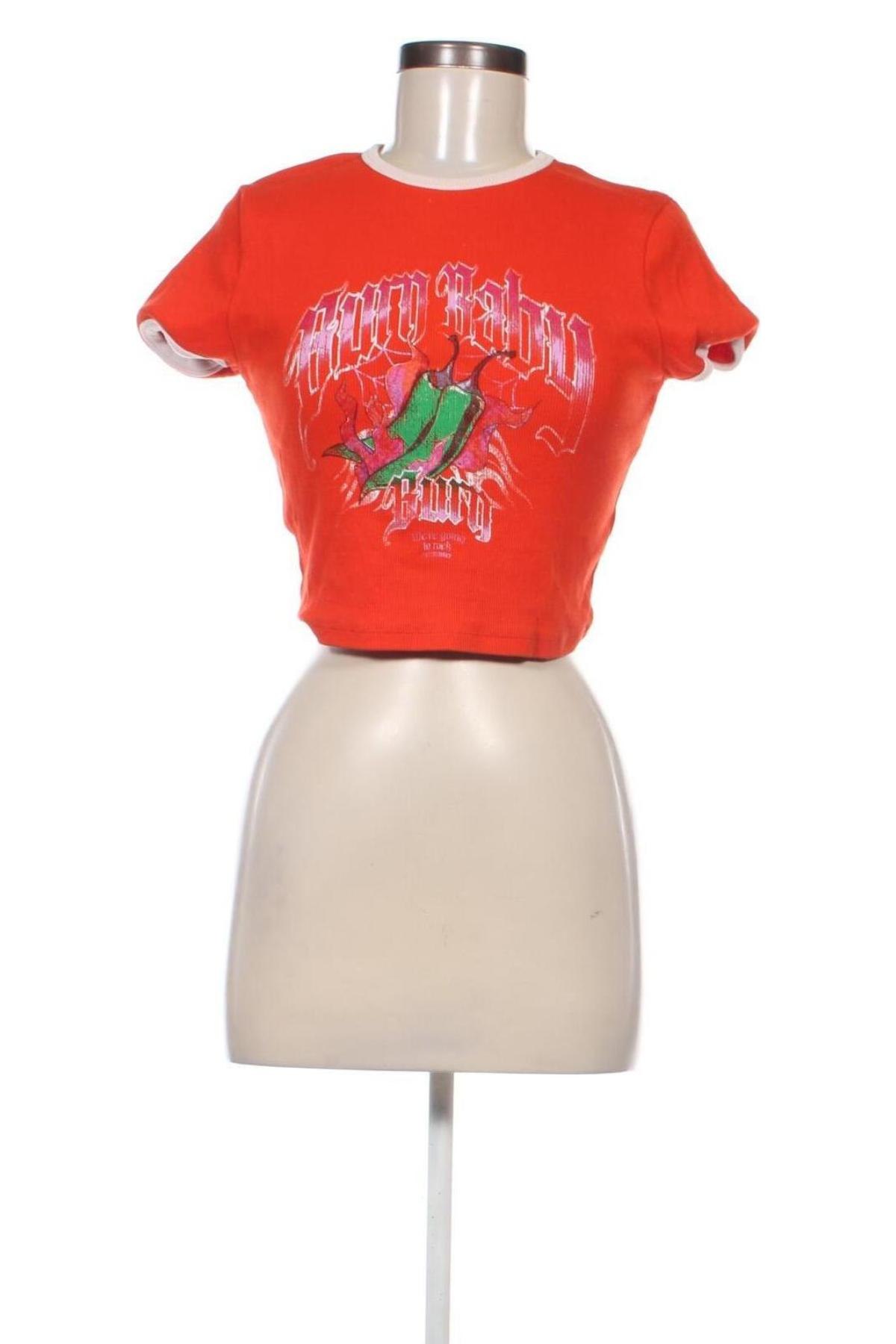 Damen T-Shirt Bershka, Größe L, Farbe Orange, Preis € 9,00