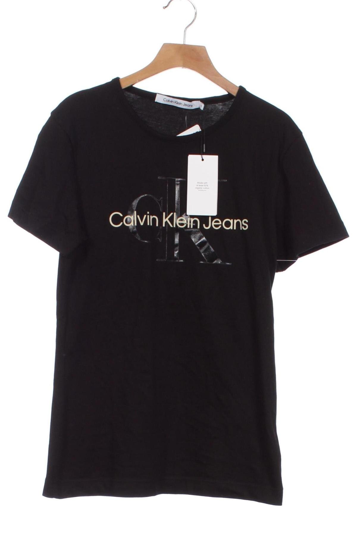 Γυναικείο t-shirt Calvin Klein Jeans, Μέγεθος XS, Χρώμα Μαύρο, Τιμή 28,99 €